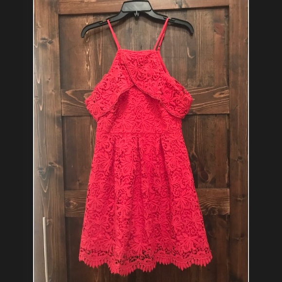 🆕 J.O.A. Pink/Coral Lace Cocktail Dress - Wedding - Picture 2 of 8
